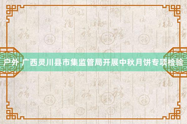 户外 广西灵川县市集监管局开展中秋月饼专项检验