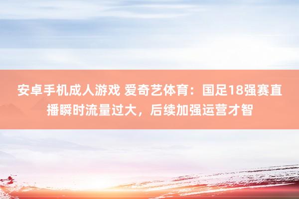 安卓手机成人游戏 爱奇艺体育：国足18强赛直播瞬时流量过大，后续加强运营才智