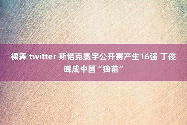 裸舞 twitter 斯诺克寰宇公开赛产生16强 丁俊晖成中国“独苗”