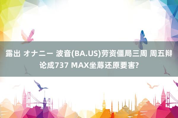 露出 オナニー 波音(BA.US)劳资僵局三周 周五辩论成737 MAX坐蓐还原要害?