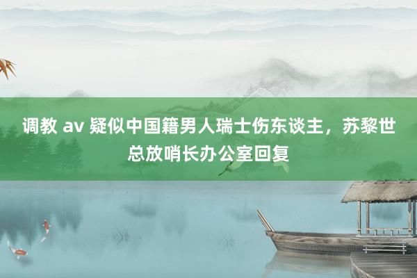 调教 av 疑似中国籍男人瑞士伤东谈主，苏黎世总放哨长办公室回复