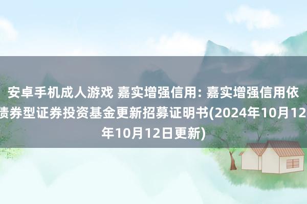 安卓手机成人游戏 嘉实增强信用: 嘉实增强信用依期灵通债券型证券投资基金更新招募证明书(2024年10月12日更新)