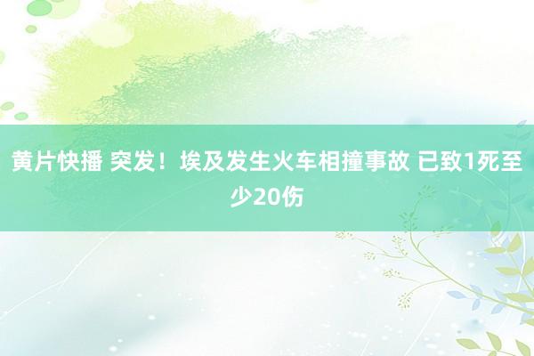 黄片快播 突发！埃及发生火车相撞事故 已致1死至少20伤