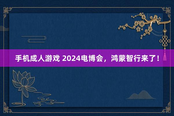 手机成人游戏 2024电博会，鸿蒙智行来了！