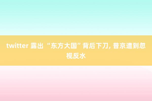 twitter 露出 “东方大国”背后下刀， 普京遭到忽视反水