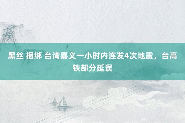 黑丝 捆绑 台湾嘉义一小时内连发4次地震，台高铁部分延误