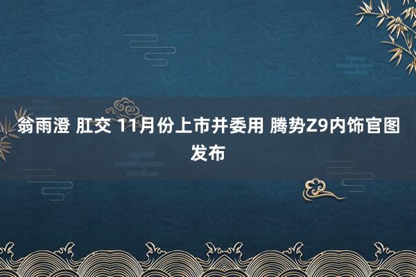 翁雨澄 肛交 11月份上市并委用 腾势Z9内饰官图发布