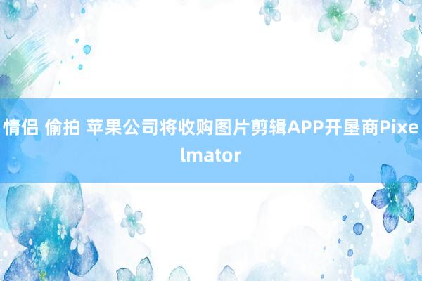 情侣 偷拍 苹果公司将收购图片剪辑APP开垦商Pixelmator