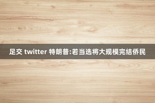 足交 twitter 特朗普:若当选将大规模完结侨民