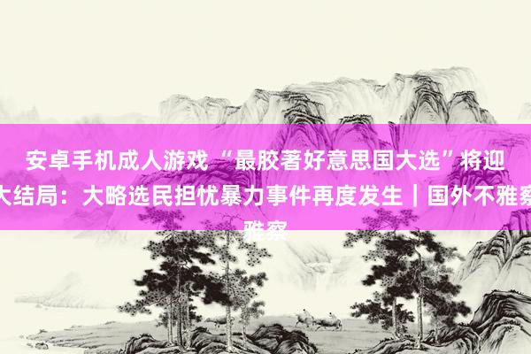 安卓手机成人游戏 “最胶著好意思国大选”将迎大结局：大略选民担忧暴力事件再度发生｜国外不雅察