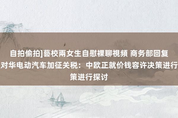 自拍偷拍]藝校兩女生自慰裸聊視頻 商务部回复欧盟对华电动汽车加征关税：中欧正就价钱容许决策进行探讨