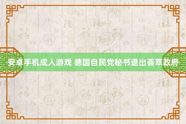 安卓手机成人游戏 德国自民党秘书退出荟萃政府