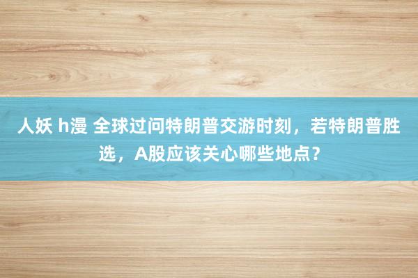 人妖 h漫 全球过问特朗普交游时刻，若特朗普胜选，A股应该关心哪些地点？