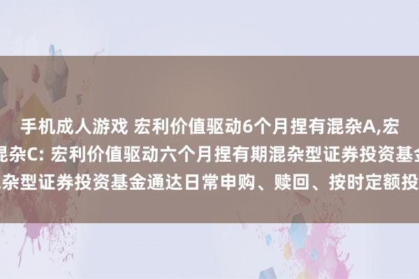 手机成人游戏 宏利价值驱动6个月捏有混杂A，宏利价值驱动6个月捏有混杂C: 宏利价值驱动六个月捏有期混杂型证券投资基金通达日常申购、赎回、按时定额投资业务公告