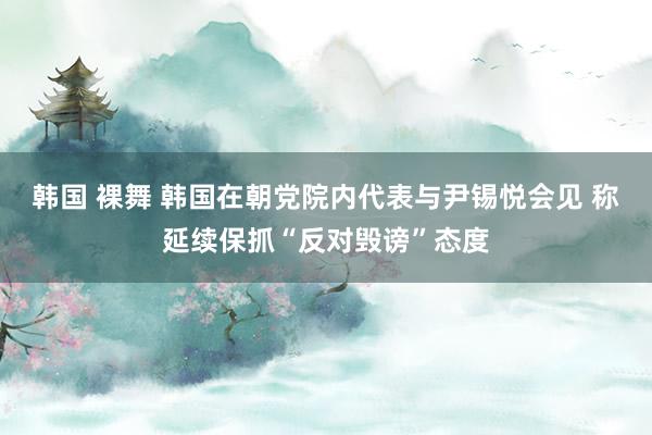 韩国 裸舞 韩国在朝党院内代表与尹锡悦会见 称延续保抓“反对毁谤”态度