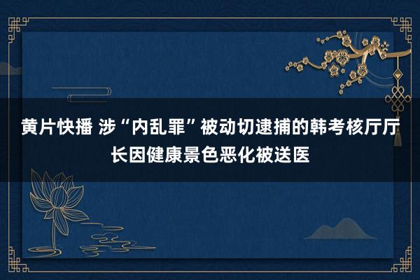 黄片快播 涉“内乱罪”被动切逮捕的韩考核厅厅长因健康景色恶化被送医