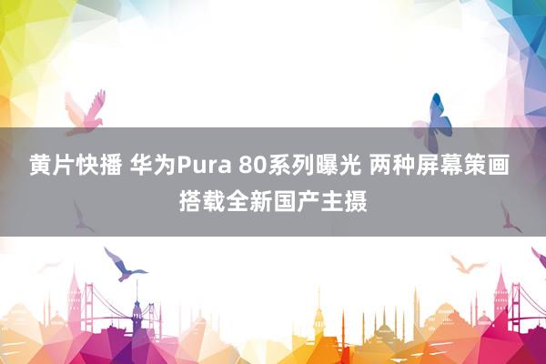 黄片快播 华为Pura 80系列曝光 两种屏幕策画 搭载全新国产主摄