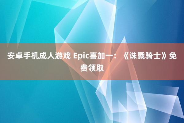 安卓手机成人游戏 Epic喜加一：《诛戮骑士》免费领取