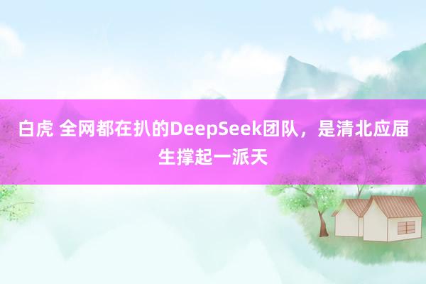 白虎 全网都在扒的DeepSeek团队，是清北应届生撑起一派天