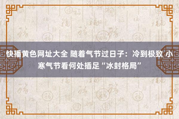 快播黄色网址大全 随着气节过日子：冷到极致 小寒气节看何处插足“冰封格局”