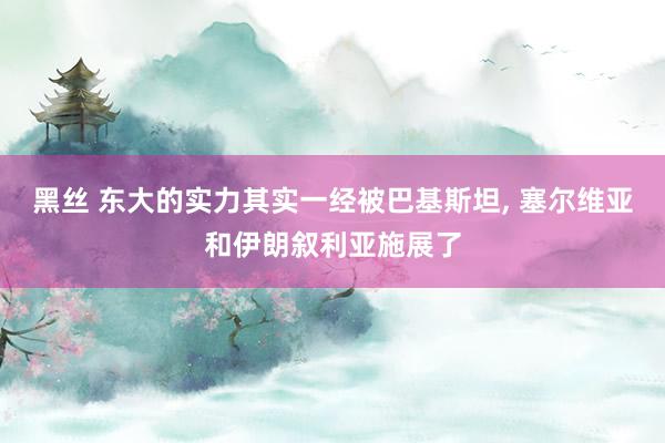 黑丝 东大的实力其实一经被巴基斯坦， 塞尔维亚和伊朗叙利亚施展了