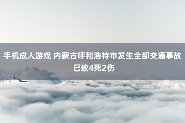 手机成人游戏 内蒙古呼和浩特市发生全部交通事故 已致4死2伤