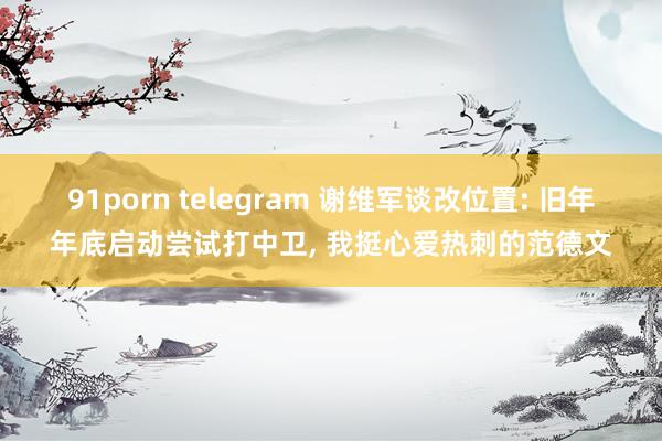 91porn telegram 谢维军谈改位置: 旧年年底启动尝试打中卫， 我挺心爱热刺的范德文